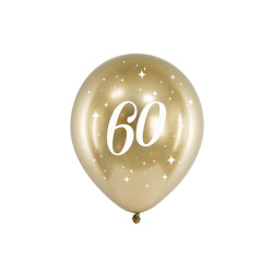 Balony Glossy 30cm, 60, złoty (1 op. / 6 szt.)