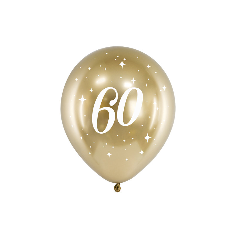 Balony Glossy 30cm, 60, złoty (1 op. / 6 szt.)