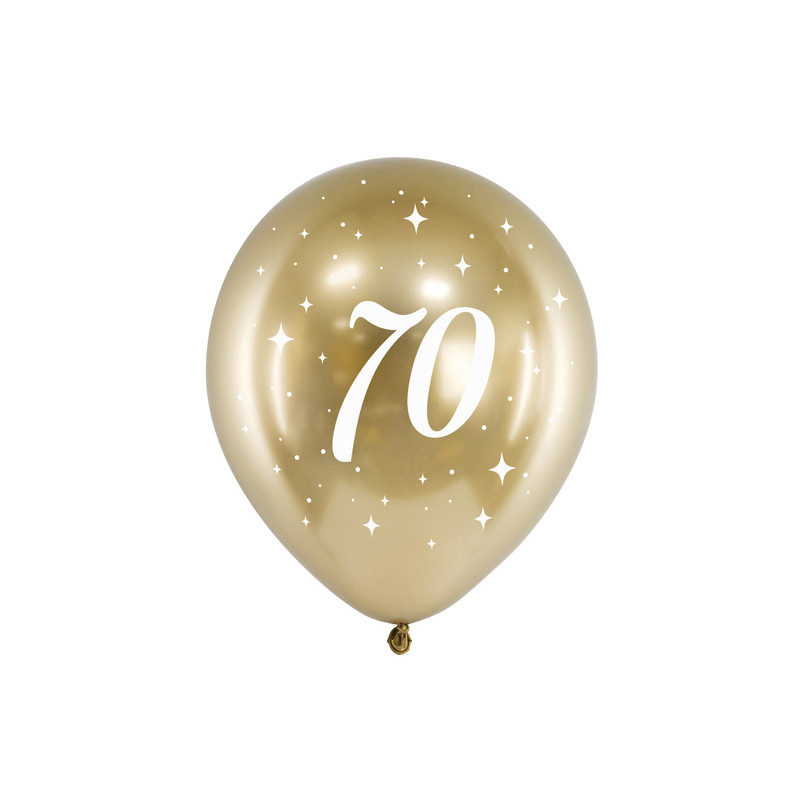 Balony Glossy 30cm, 70, złoty (1 op. / 6 szt.)