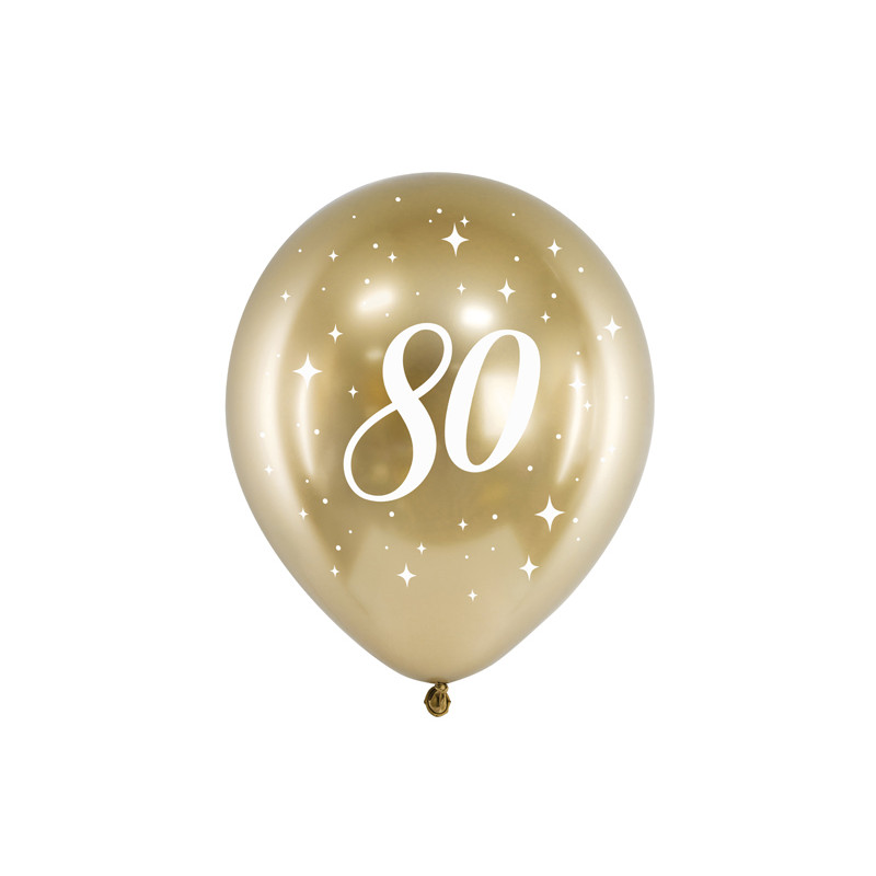 Balony Glossy 30cm, 80, złoty (1 op. / 6 szt.)