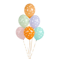 Balony 30 cm, Kropki, mix (1 op. / 6 szt.)