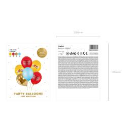 Balony 30cm, Happy Birthday, mix (1 op. / 6 szt.)