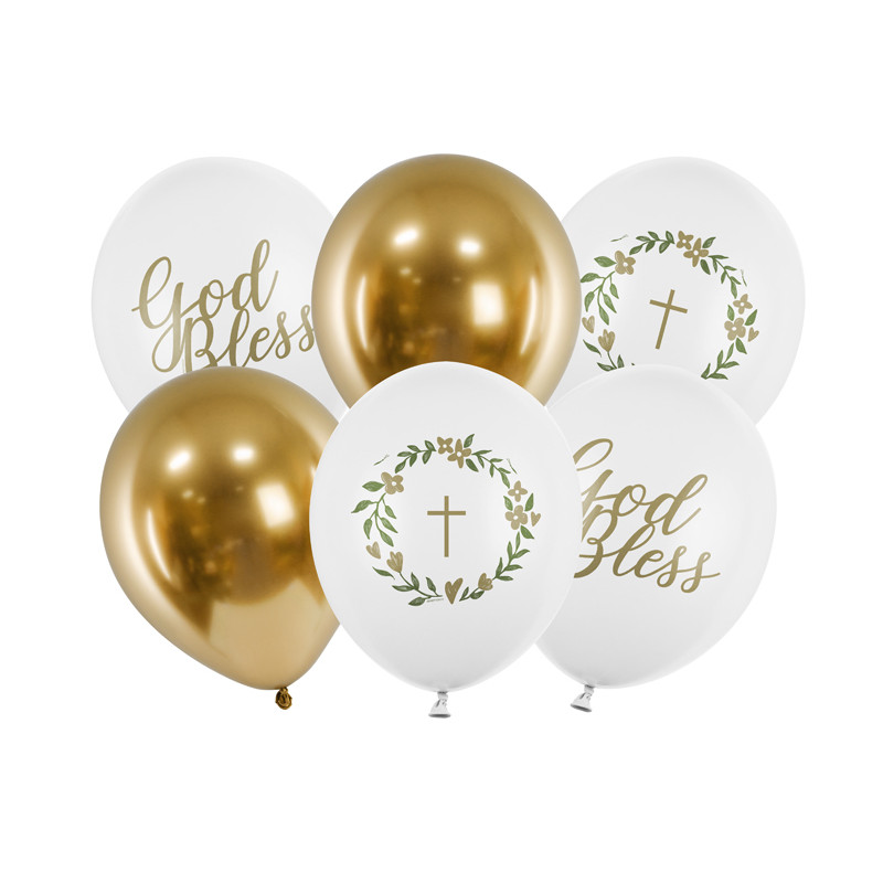 Balony 30 cm, God Bless, mix (1 op. / 6 szt.)