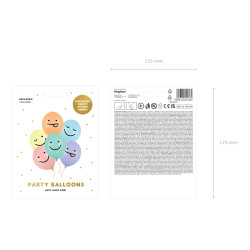 Balony 30 cm, Buźki, mix (1 op. / 6 szt.)