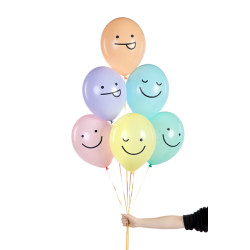 Balony 30 cm, Buźki, mix (1 op. / 6 szt.)