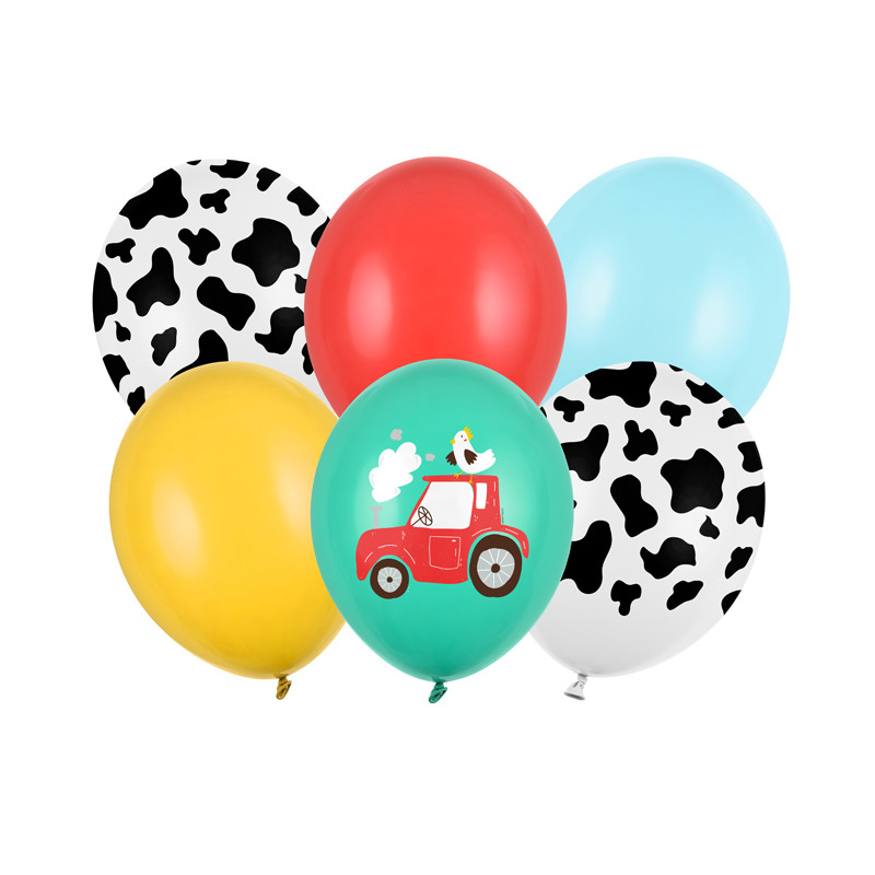 Balony 30 cm, Farma, mix (1 op. / 6 szt.)