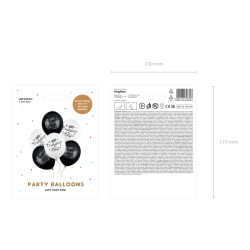 Balony 30cm, Happy Birthday, Pastel mix (1 op. / 6 szt.)