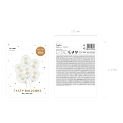 Balony 30cm, IHS, Metallic Pure White (1 op. / 6 szt.)