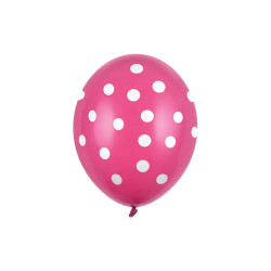Balony 30cm, Kropki, Pastel Hot Pink (1 op. / 6 szt.)