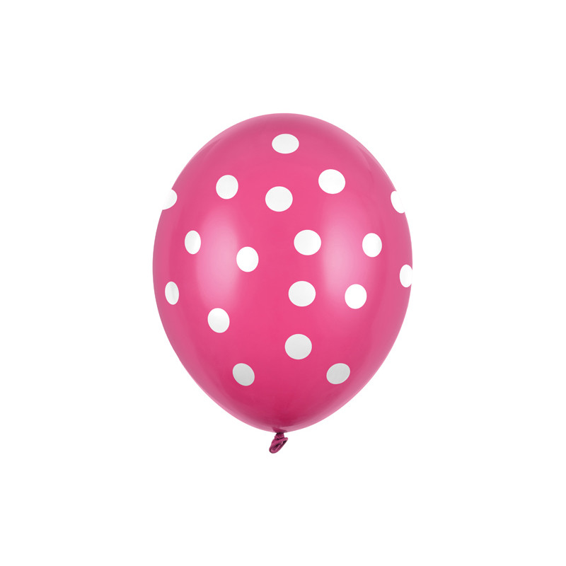 Balony 30cm, Kropki, Pastel Hot Pink (1 op. / 6 szt.)