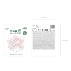 Balony Eco 33 cm, Serca, Crystal Clear (1 op. / 6 szt.)