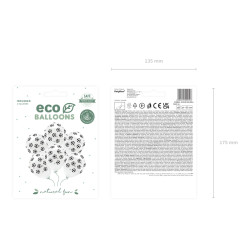 Balony Eco 33 cm pastelowe, Piłki, biały (1 op. / 6 szt.)
