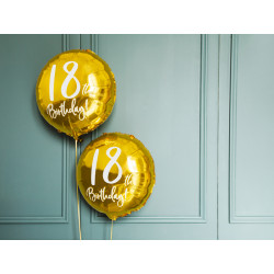Balon foliowy 18th Birthday, złoty, 45cm