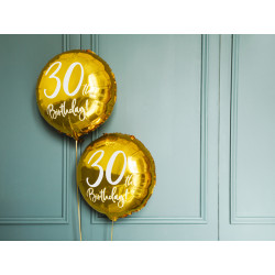 Balon foliowy 30th Birthday, złoty, 45cm