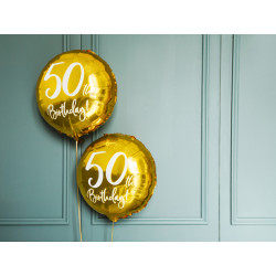 Balon foliowy 50th Birthday, złoty, 45cm