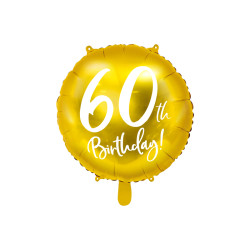 Balon foliowy 60th Birthday, złoty, 45cm