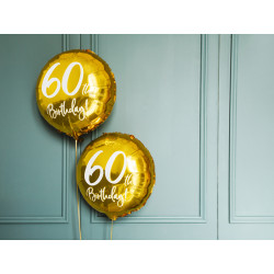 Balon foliowy 60th Birthday, złoty, 45cm