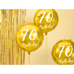 Balon foliowy 70th Birthday, złoty, 45cm