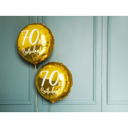 Balon foliowy 70th Birthday, złoty, 45cm