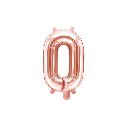 Balon foliowy Litera ''O'', 35cm, różowe złoto