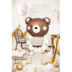 Balon foliowy Grzechotka miś, 61x88 cm, mix