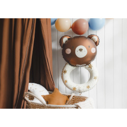 Balon foliowy Grzechotka miś, 61x88 cm, mix