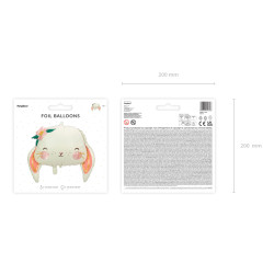 Balon foliowy Królik, 65x55 cm, mix