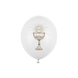 Balony 30cm, IHS, Pastel Pure White (1 op. / 6 szt.)