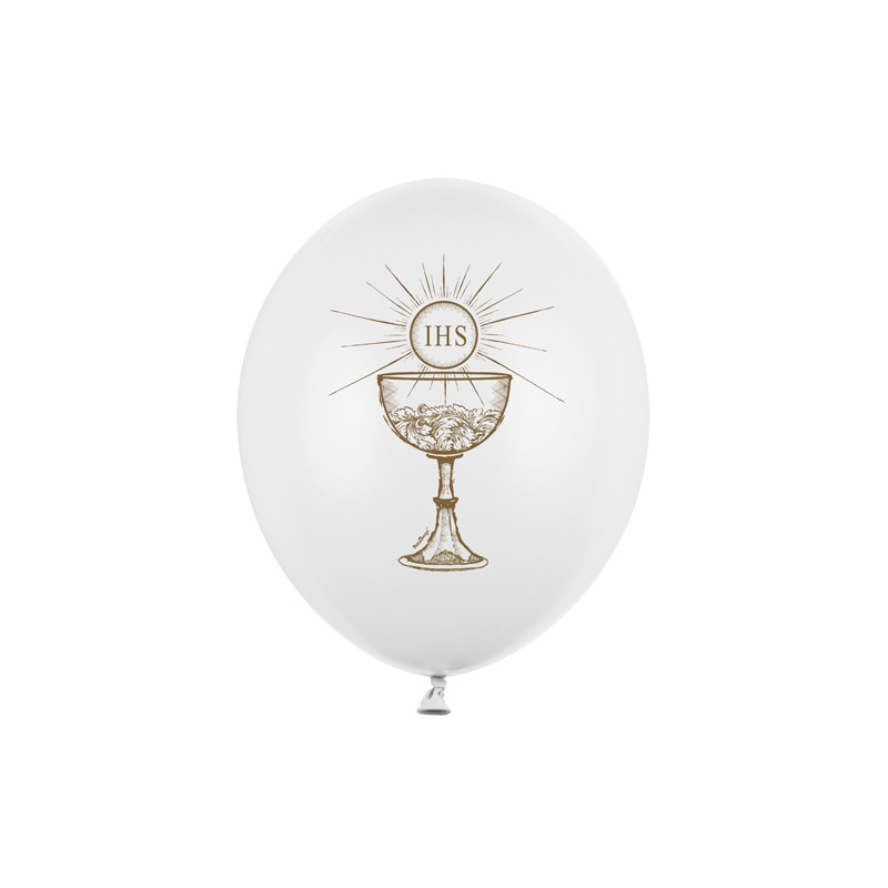 Balony 30cm, IHS, Pastel Pure White (1 op. / 6 szt.)