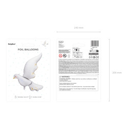 Balon foliowy Gołąb, 80x100 cm, mix