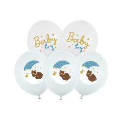 Balony 30 cm, Baby boy, mix (1 op. / 6 szt.)