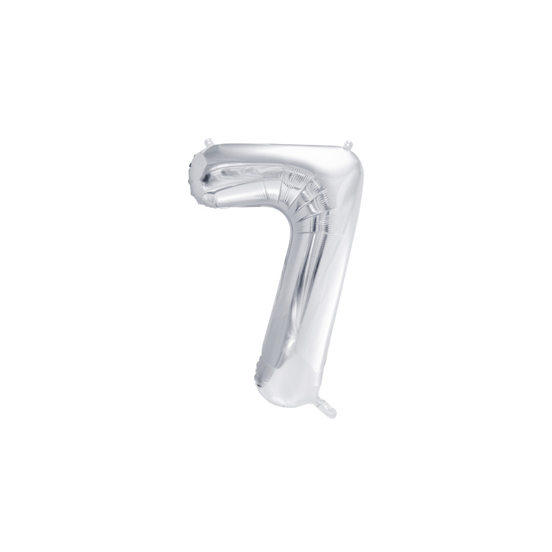 Balon foliowy Cyfra ''7'', 86cm, srebrny