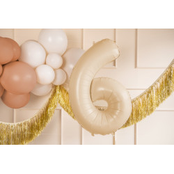 Balon foliowy Cyfra ''6'', 72cm, beż