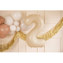 Balon foliowy Cyfra ''2'', 72cm, beż