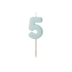 Świeczka urodzinowa Cyferka 5, jasny niebieski, 5.5 cm
