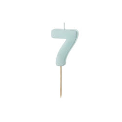 Świeczka urodzinowa Cyferka 7, jasny niebieski, 5.5 cm