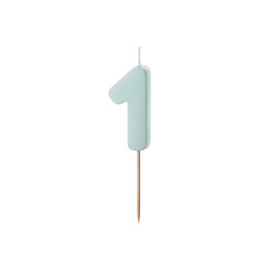 Świeczka urodzinowa Cyferka 1, jasny niebieski, 5.5 cm