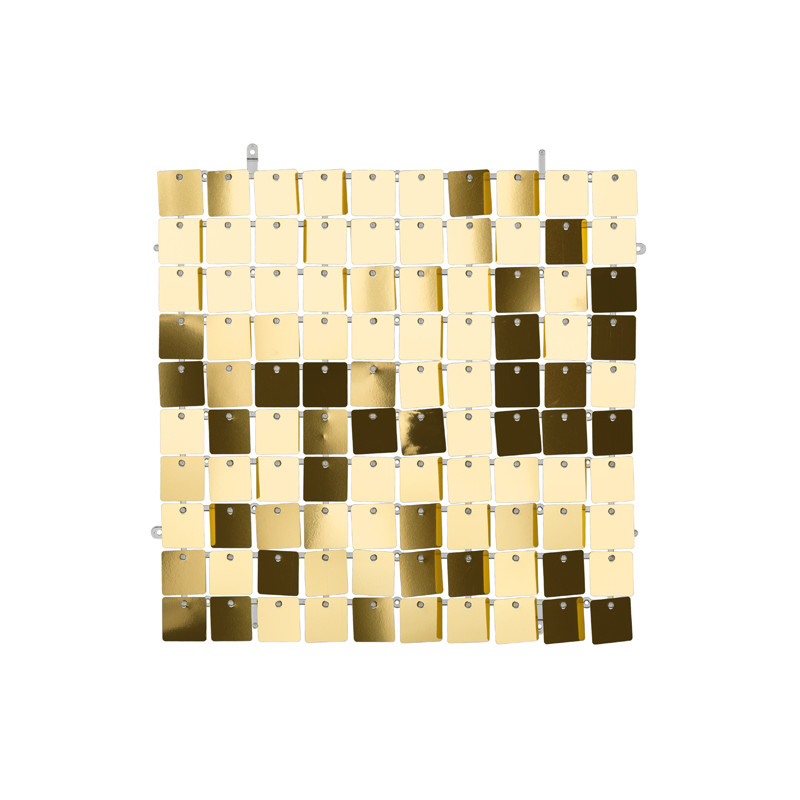 Panel cekinowy, kwadraty, złoty, 30x30 cm