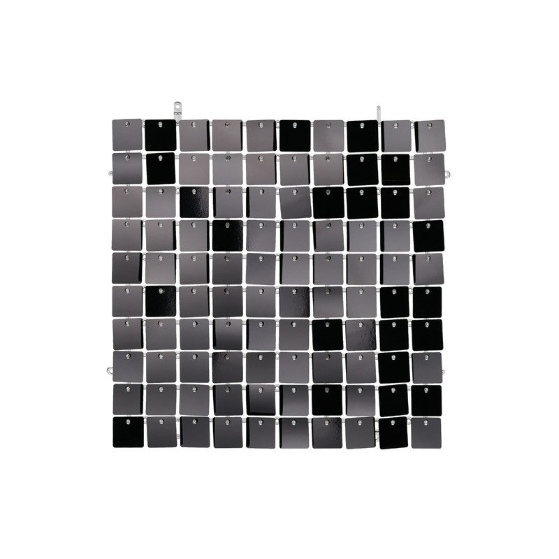 Panel cekinowy, kwadraty, czarny, 30x30 cm