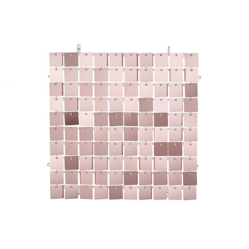 Panel cekinowy, kwadraty, różowe złoto, 30x30 cm