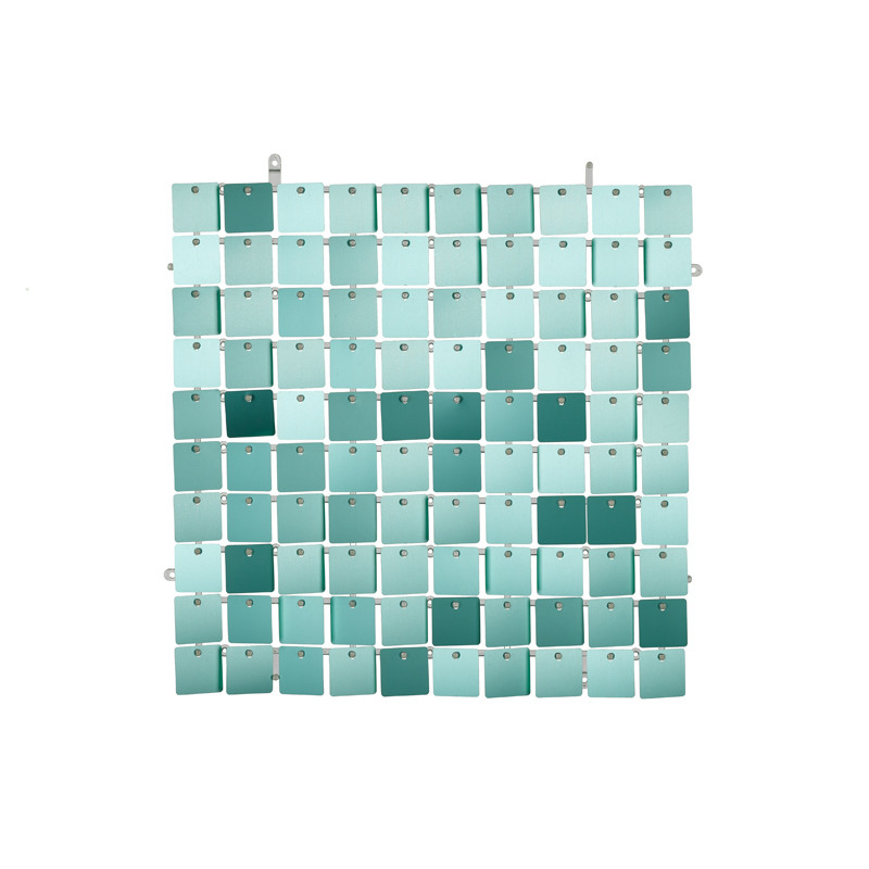 Panel cekinowy, kwadraty, blady turkus, 30x30 cm
