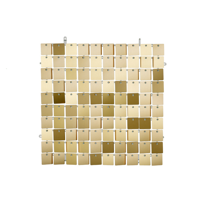 Panel cekinowy, kwadraty, jasny złoty, 30x30 cm