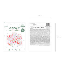 Balony Eco 33 cm, Serca, Crystal Clear (1 op. / 6 szt.)