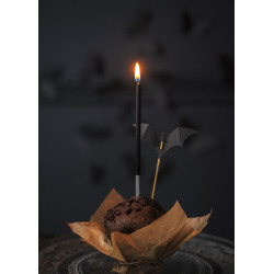 Dekoracje do muffinek Nietoperze, czarny, 3.6-4.7cm (1 op. / 6 szt.)