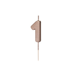 Świeczka urodzinowa Cyferka 1, różowe złoto, 4.5cm