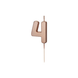 Świeczka urodzinowa Cyferka 4, różowe złoto, 4.5cm