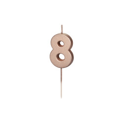 Świeczka urodzinowa Cyferka 8, różowe złoto, 4.5cm