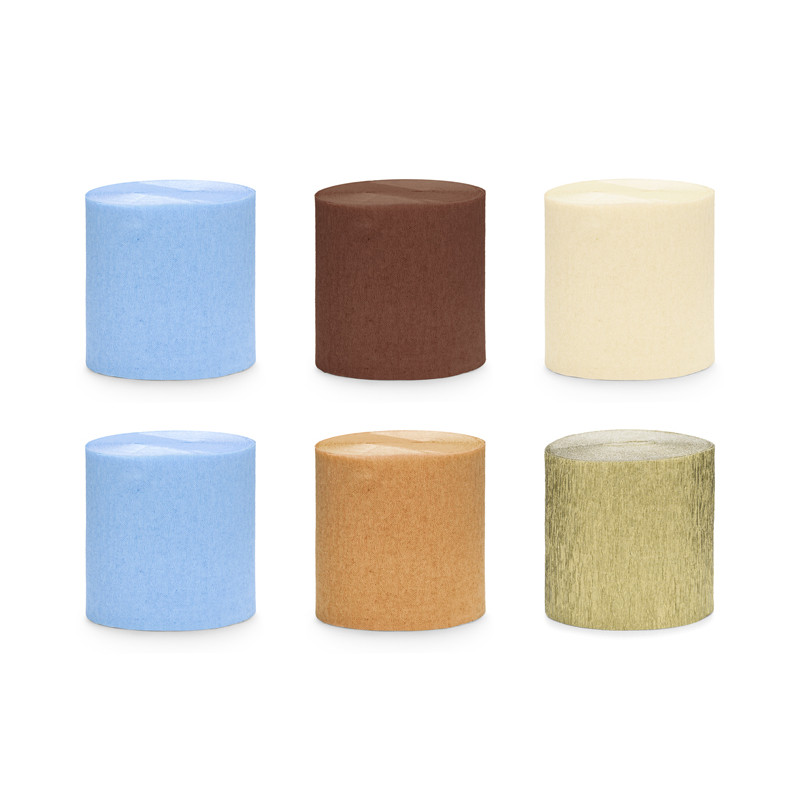 Krepa 5cm/10m, zestaw 6 szt., mix (1 op. / 6 szt.)