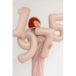 Balon foliowy Cyfra ''9'', 72cm, c. beż