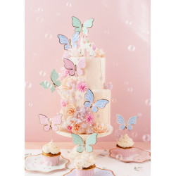 Toppery na tort Motylki, 9 x 6.5 cm, mix (1 op. / 9 szt.)